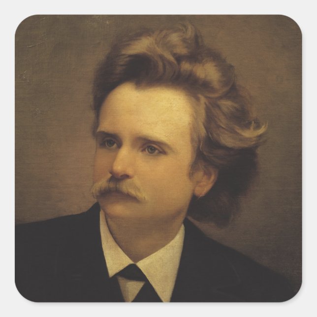 Edvard Hagerup Grieg Quadratischer Aufkleber (Vorderseite)
