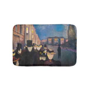 Edvard Munch - Abend auf der Karl Johan Straße Badematte