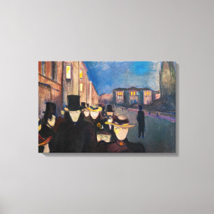Edvard Munch - Abend auf der Karl Johan Straße Leinwanddruck