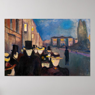 Edvard Munch - Abend auf der Karl Johan Straße Poster