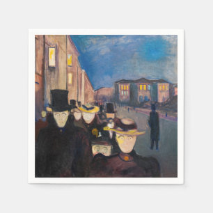 Edvard Munch - Abend auf der Karl-Johan-Straße Serviette