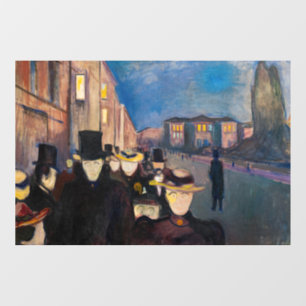 Edvard Munch - Abend auf der Karl Johan Street Fensteraufkleber