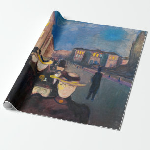 Edvard Munch - Abend auf der Karl Johan Street Geschenkpapier