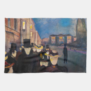 Edvard Munch - Abend auf der Karl Johan Street Geschirrtuch