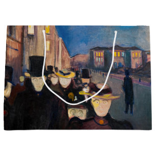 Edvard Munch - Abend auf der Karl Johan Street Große Geschenktüte