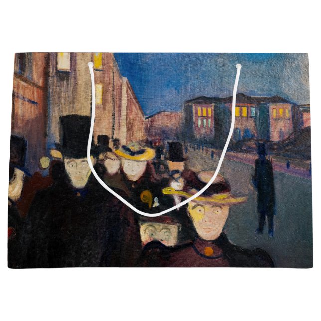 Edvard Munch - Abend auf der Karl Johan Street Große Geschenktüte (Vorderseite)