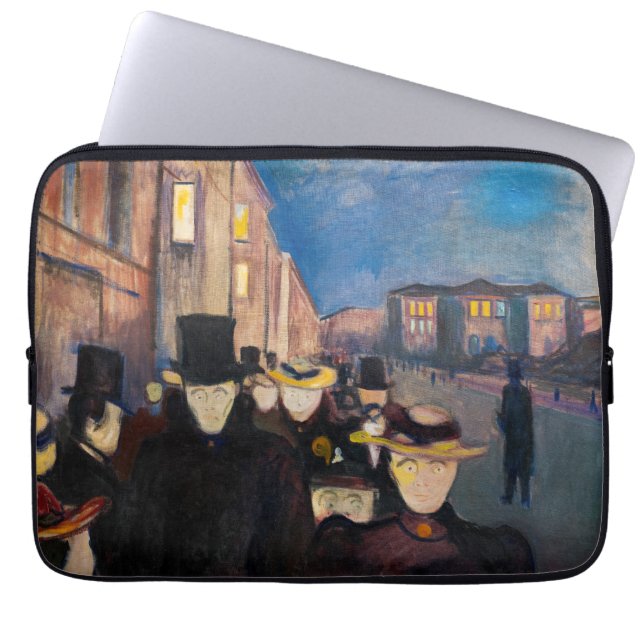 Edvard Munch - Abend auf der Karl Johan Street Laptopschutzhülle (Vorderseite)