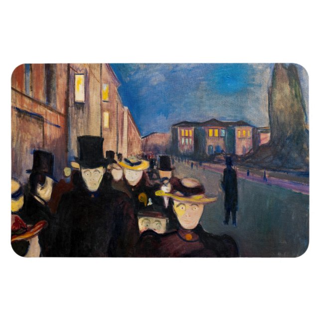 Edvard Munch - Abend auf der Karl Johan Street Magnet (Horizontal)