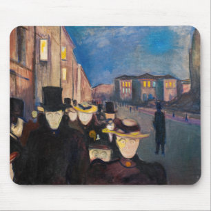 Edvard Munch - Abend auf der Karl Johan Street Mousepad