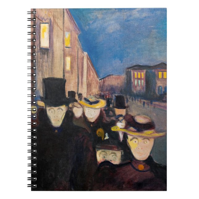 Edvard Munch - Abend auf der Karl Johan Street Notizblock (Vorderseite)