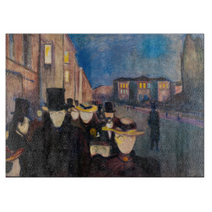 Edvard Munch - Abend auf der Karl Johan Street Schneidebrett