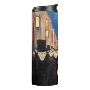 Edvard Munch - Abend auf der Karl Johan Street Thermosbecher