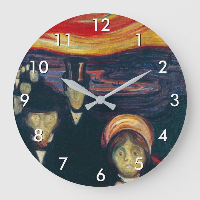 Edvard Munch - Angst Große Wanduhr (Vorderseite)