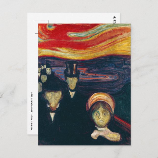 Edvard Munch - Angst Postkarte (Vorne/Hinten)