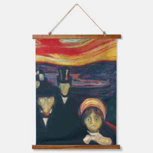 Edvard Munch - Angst Wandteppich Mit Holzrahmen