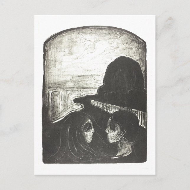 Edvard Munch "Attraction I" Zeichnen Postkarte (Vorderseite)
