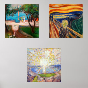Edvard Munch - Auswahl der Meisterwerke Bilderwand Sets