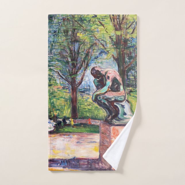 Edvard Munch - Der Denker von Rodin Badhandtuch Set (Handtuch)