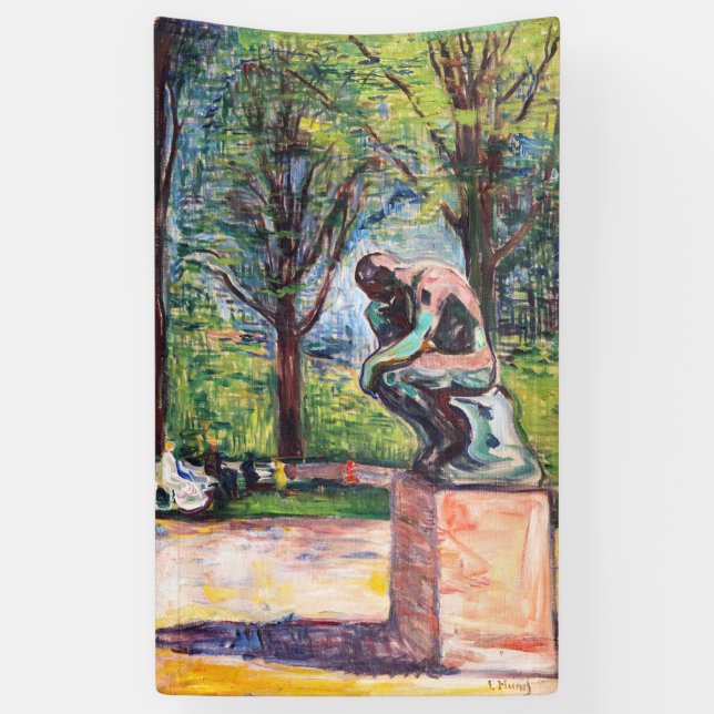 Edvard Munch - Der Denker von Rodin Banner (Vertikal)