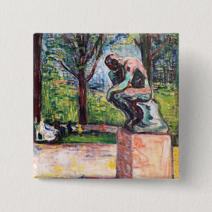 Edvard Munch - Der Denker von Rodin Button