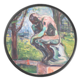 Edvard Munch - Der Denker von Rodin Eishockey Puck