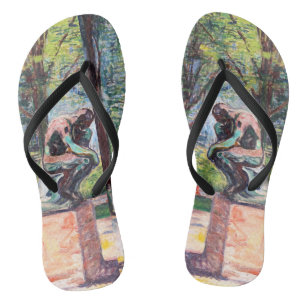 Edvard Munch - Der Denker von Rodin Flip Flops