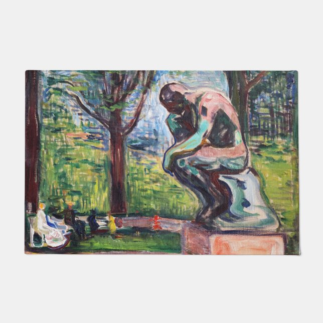 Edvard Munch - Der Denker von Rodin Fußmatte (Vorderseite)