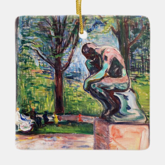 Edvard Munch - Der Denker von Rodin Keramikornament (Vorderseite)