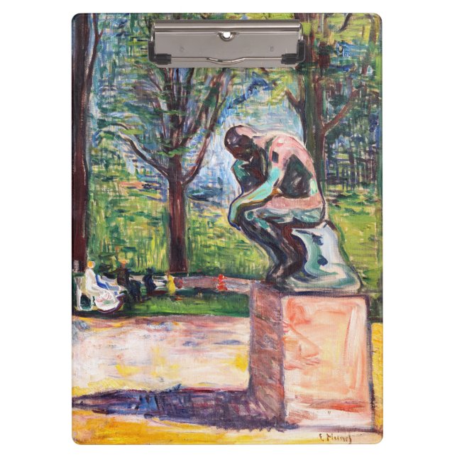 Edvard Munch - Der Denker von Rodin Klemmbrett (Vorderseite)