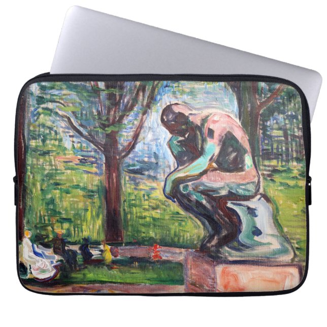Edvard Munch - Der Denker von Rodin Laptopschutzhülle (Vorderseite)