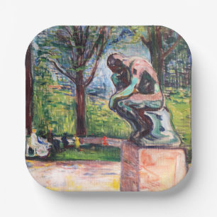 Edvard Munch - Der Denker von Rodin Pappteller