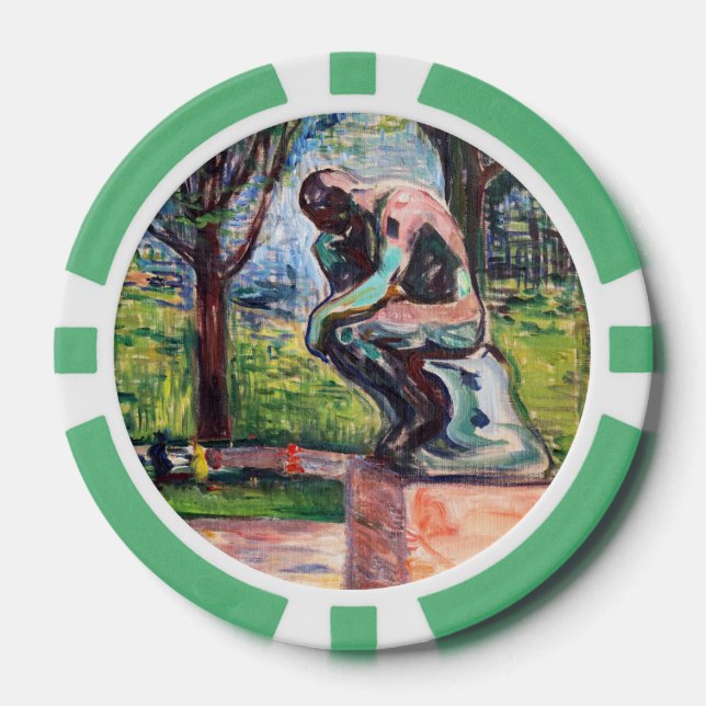 Edvard Munch - Der Denker von Rodin Pokerchips (Vorderseite)