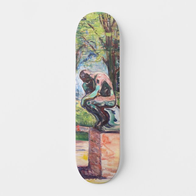 Edvard Munch - Der Denker von Rodin Skateboard (Vorderseite)