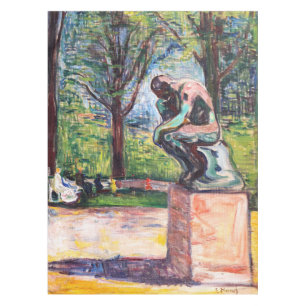 Edvard Munch - Der Denker von Rodin Tischdecke