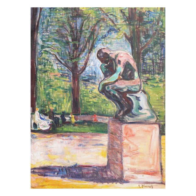 Edvard Munch - Der Denker von Rodin Tischdecke (Vorderseite)