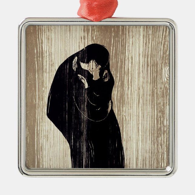 Edvard Munch - Der Kuss IV Ornament Aus Metall (Vorne)