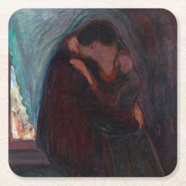 Edvard Munch - Der Kuss Rechteckiger Pappuntersetzer