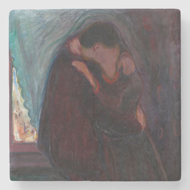 Edvard Munch - Der Kuss Steinuntersetzer (Vorderseite)