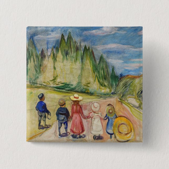 Edvard Munch - Der Märchenwald Button (Vorderseite)