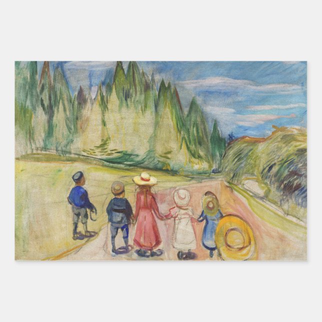 Edvard Munch - Der Märchenwald Geschenkpapier Set (Vorderseite)