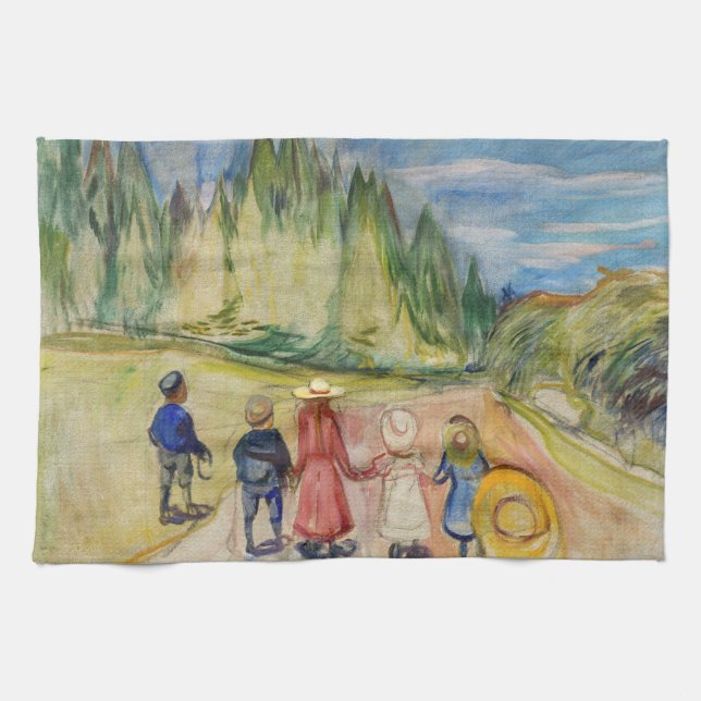 Edvard Munch - Der Märchenwald Geschirrtuch (Horizontal)
