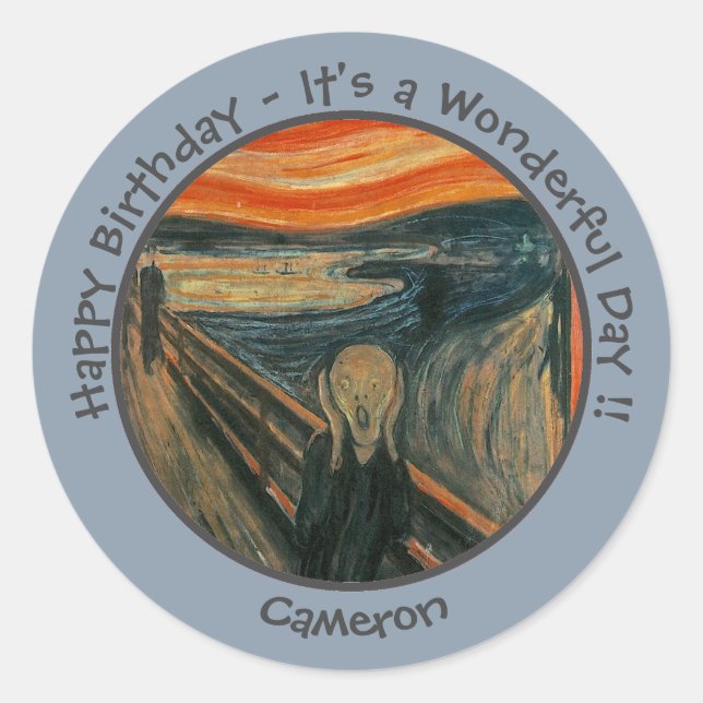 Edvard Munch der Party Items Collection Runder Aufkleber (Vorderseite)