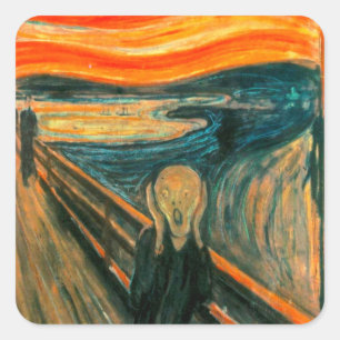 EDVARD MUNCH - Der Schrei 1893 Quadratischer Aufkleber