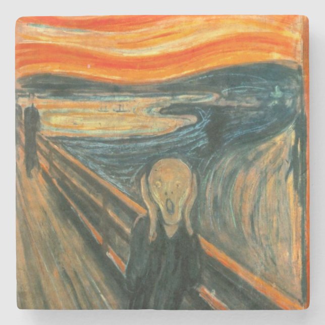 EDVARD MUNCH - der Schrei 1893 Steinuntersetzer (Vorderseite)