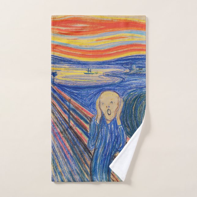 Edvard Munch - Der Schrei 1895 Badhandtuch Set (Handtuch)