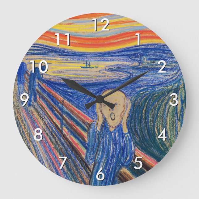 Edvard Munch - Der Schrei 1895 Große Wanduhr (Vorderseite)