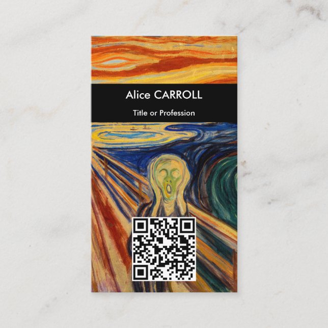 Edvard Munch - Der Schrei 1910 - QR Code Visitenkarte (Vorderseite)
