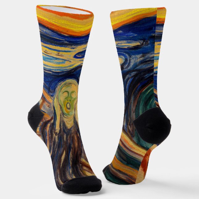 Edvard Munch - Der Schrei 1910 Socken (Gewinkelt)