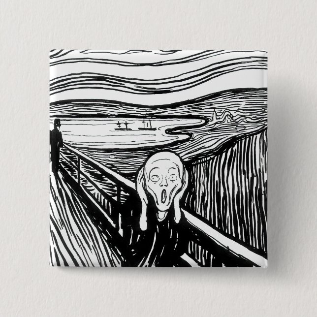 Edvard Munch - Der Schrei Lithographie Button (Vorderseite)