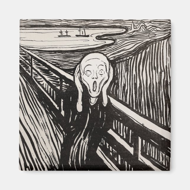 Edvard Munch der Scream Lithograph Print berühmt Magnet (Vorne)